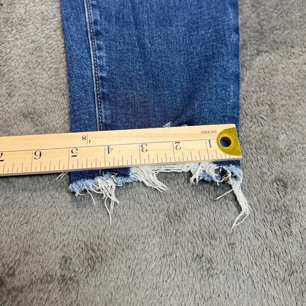 Loft Denim Jeans Size 6 Women Blue Medium Wash Button Fly Raw Hem‎ - Picture 9 of 12